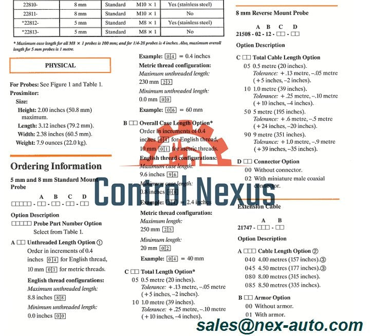 Standard Mount Probe | Bently Nevada 21505-00-72-10-02